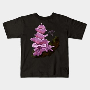 Hang Gliding off Pink Pagoda Mushroom Kids T-Shirt